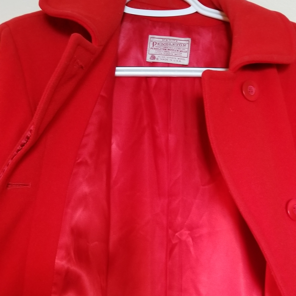 Pendleton Bright Red Petite Vintage Jacket - Picture 7 of 8
